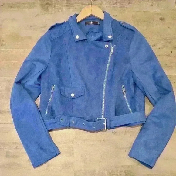 Nordstrom Royal Blue Faux Sede Jacket - Picture 1 of 10